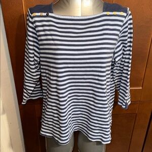 Striped Navy 3/4 sleeve